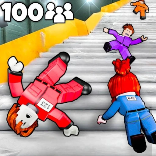 Tangkapan layar 😡 100 Players Slippery Stairs ⚡️